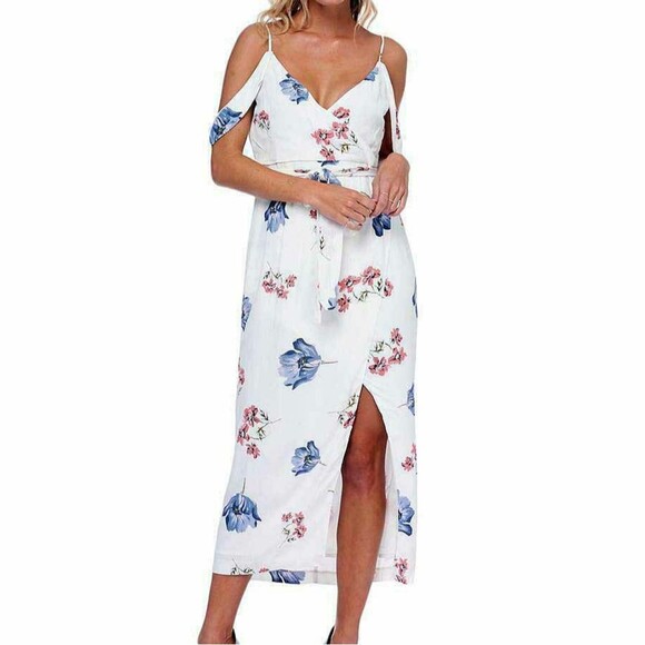 ABS Collection Floral Cold Shoulder Dress Size 8 NWT - Picture 1 of 3